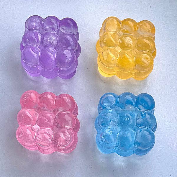 SugarSqueez Squishies® Bubble Cube Maltose Fidget Stress Ball (1pc) Assorted Colors