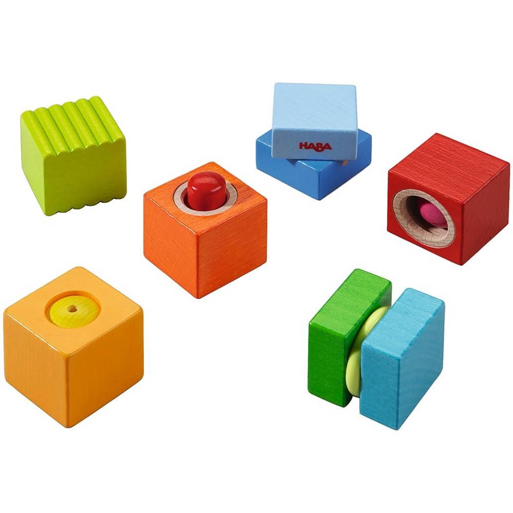 Fun & Sounds Wooden Discovery Building Blocks – Sensory Learning Toy