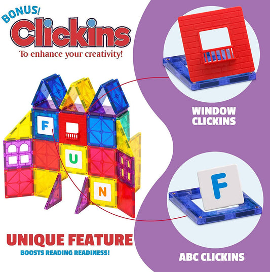 Playmags 100 Piece Building Blocks Magnet Educational Set