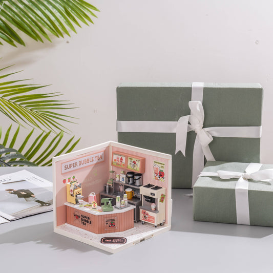 DIY Miniature House Kit: Double Joy Bubble Tea