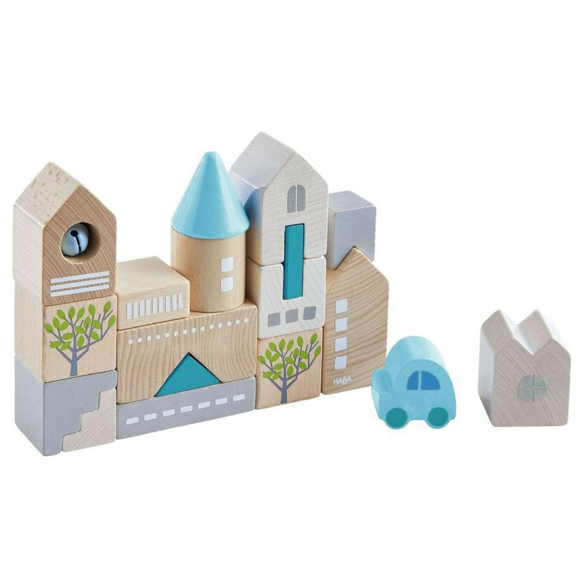 Town of Bad Rodach 18 Piece Wooden Building Blocks