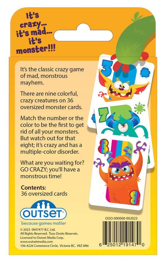 Crazy 8's Card Game - Monster Mayhem Edition 👹