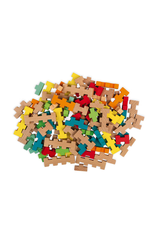 100 piece Construction Set | Wooden Building Kit | Ages 6+