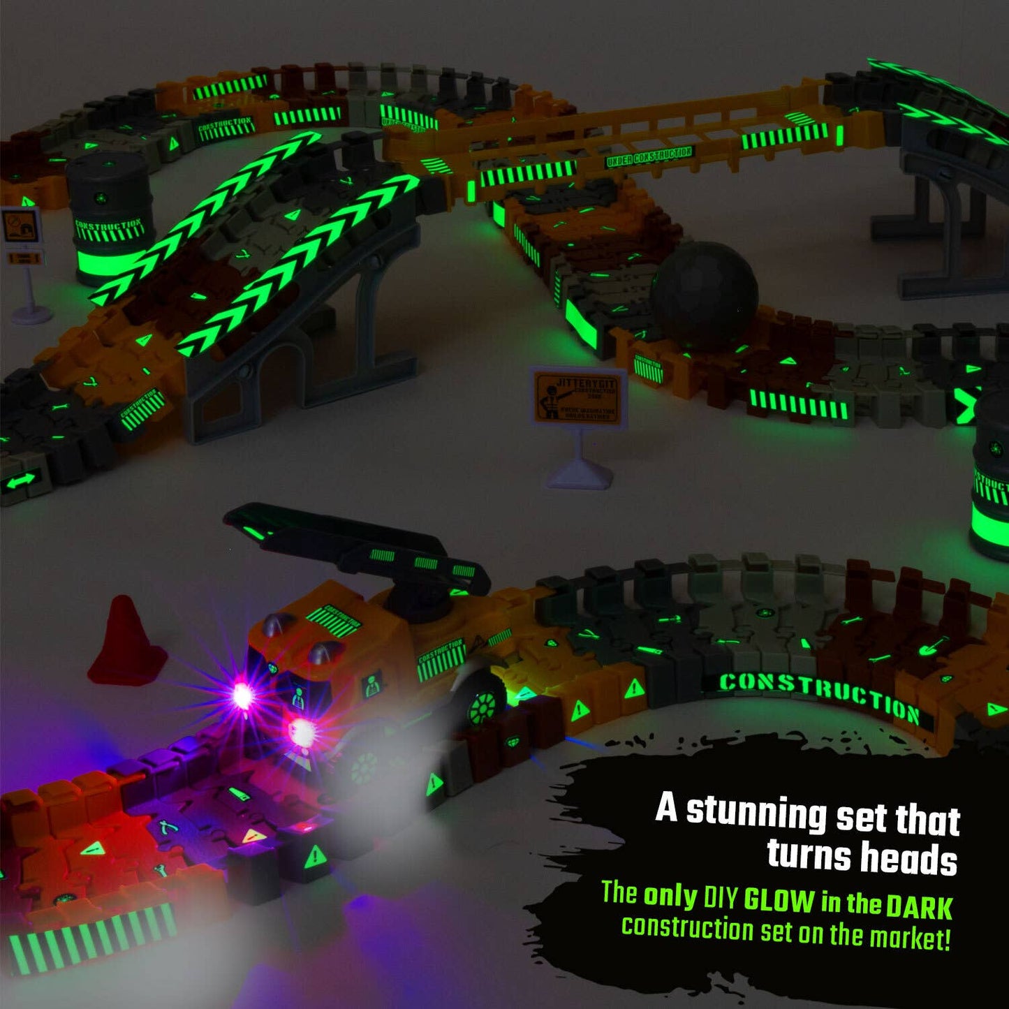 Build Zone Racers Construction Toy Track Car Set