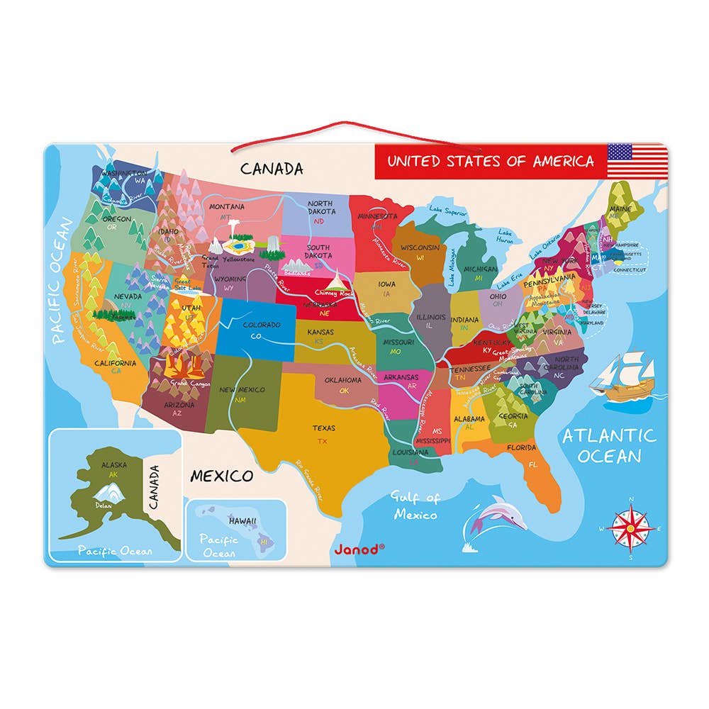 Janod - Magnetic USA Map
