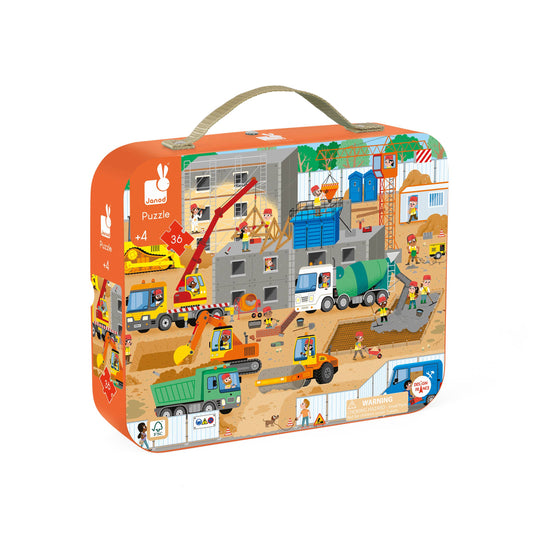 Suitcase Puzzle - Construction Site - 36 Pieces