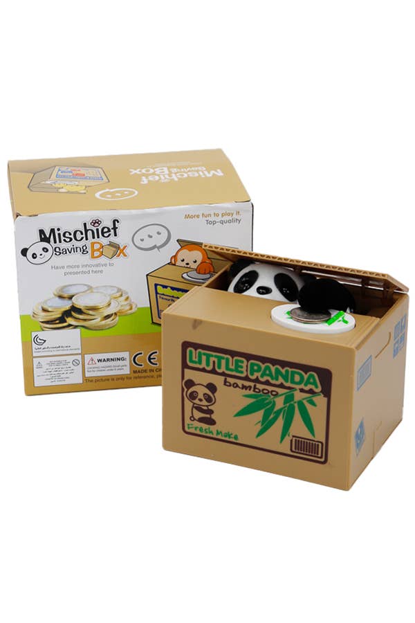 Panda Bear Mischief Money Stealing Coin Piggy Bank