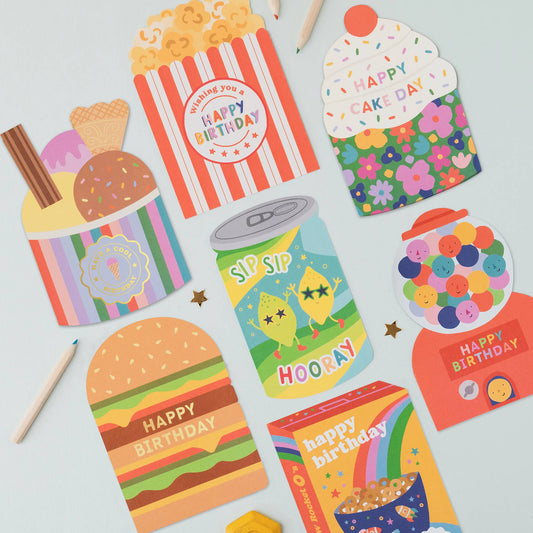 Popcorn Birthday Card | Food themed Birthday Card
