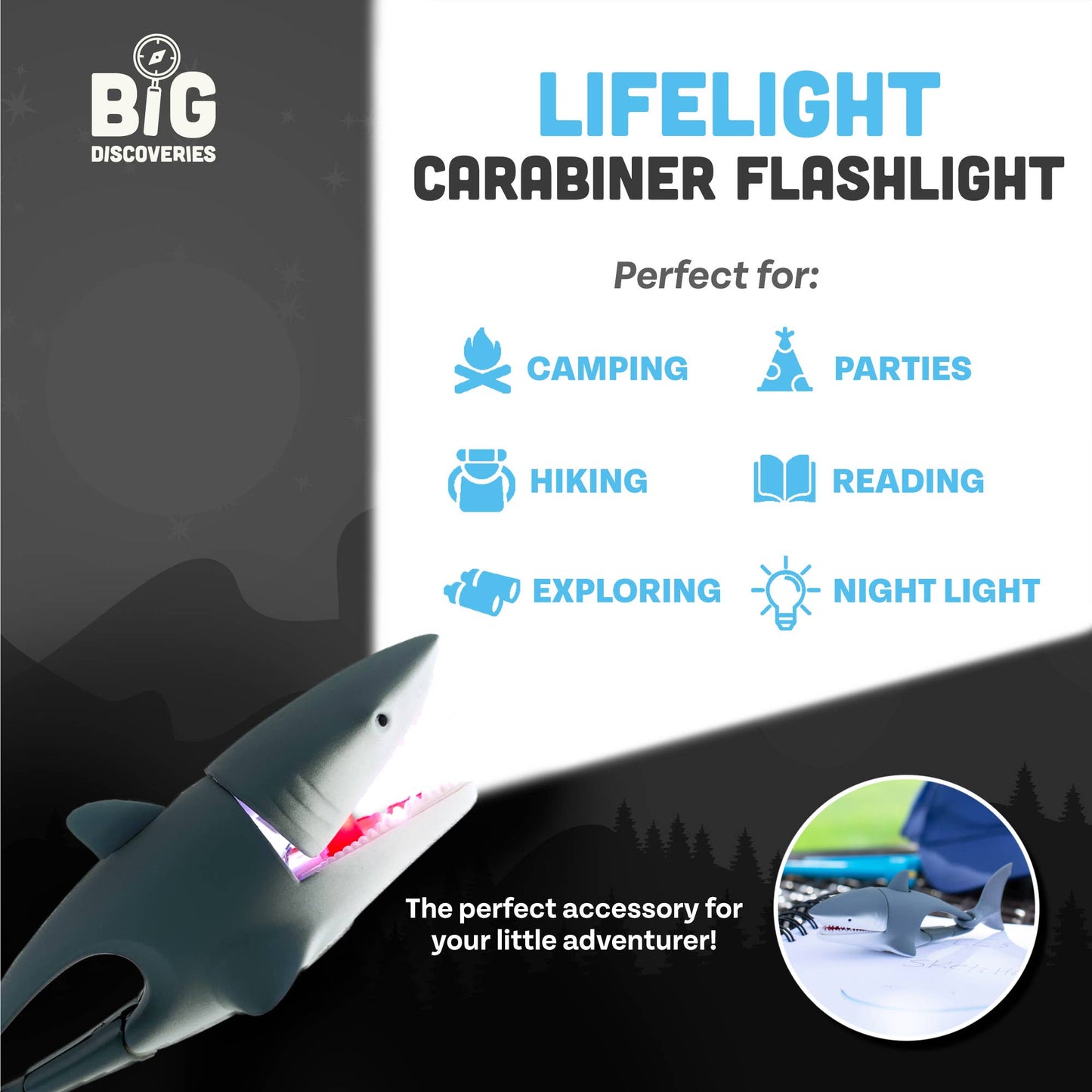 LifeLight Animal Carabiner Flashlight - Shark
