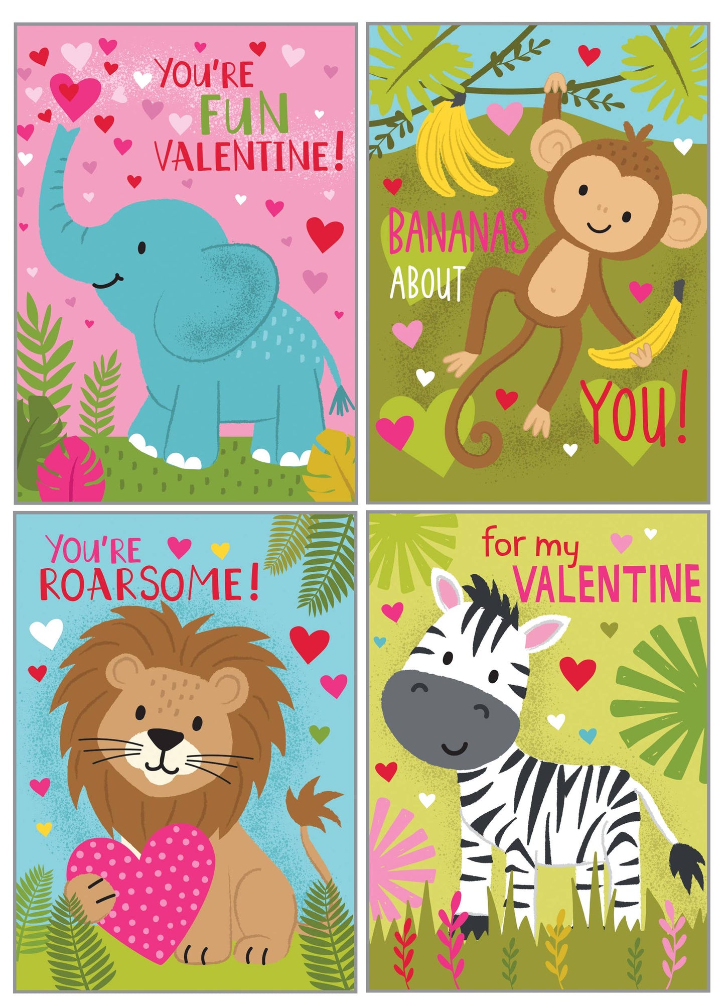 Kids Valentine Pack - Jungle Animals