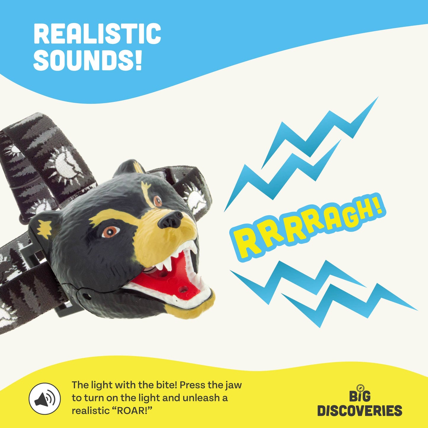 Black Bear LED Headlamp for Kids