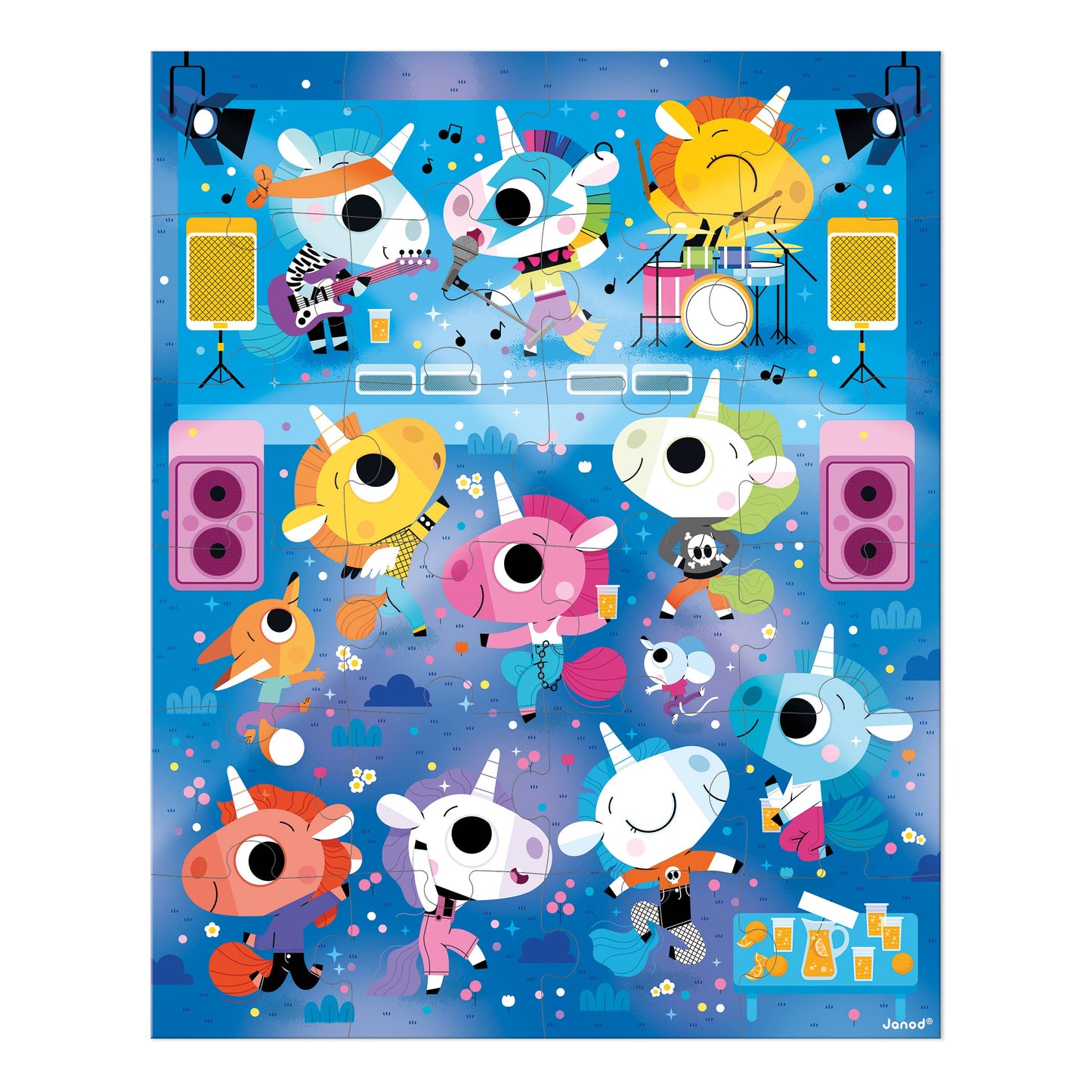 Suitcase Puzzle - Unicorns Rock Concert - 24 Pieces