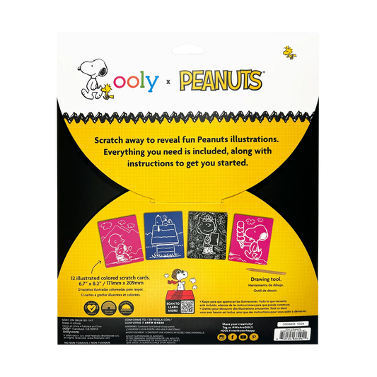 OOLY x Peanuts: Scratch Art Kit (13 PC Set)