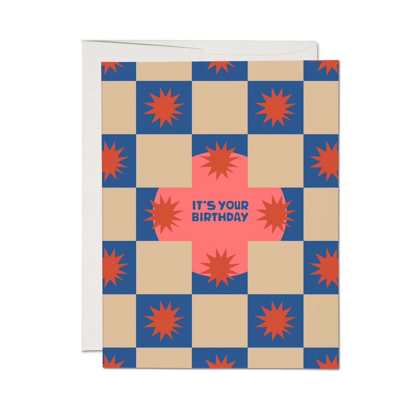Squares and Bursts greeting card: Single