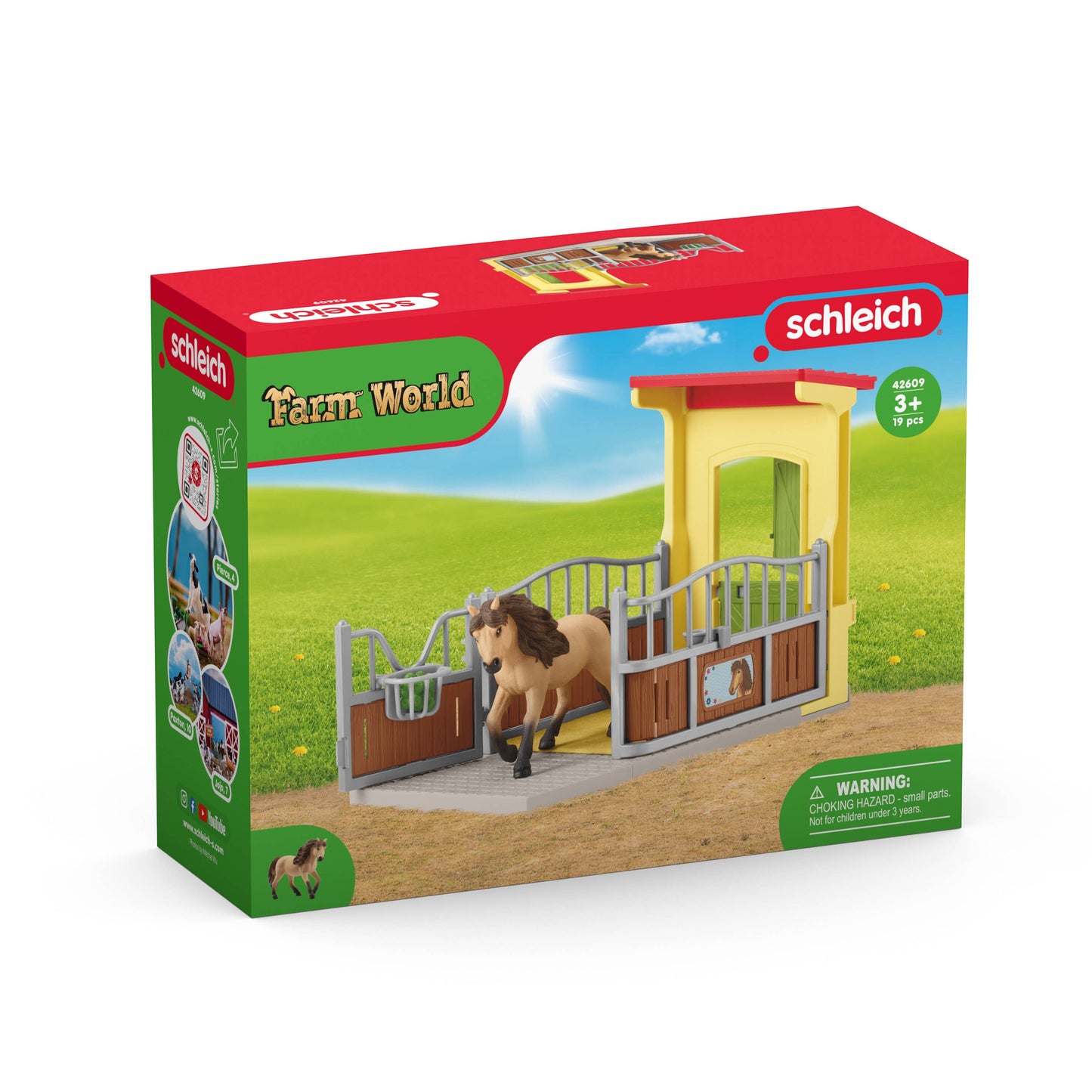 Pony Box With Iceland Pony Stallion Farm Toys Play Set
