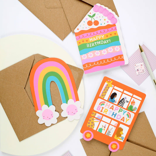 Rainbow Blossom Greeting Card | Rainbow Shaped Card