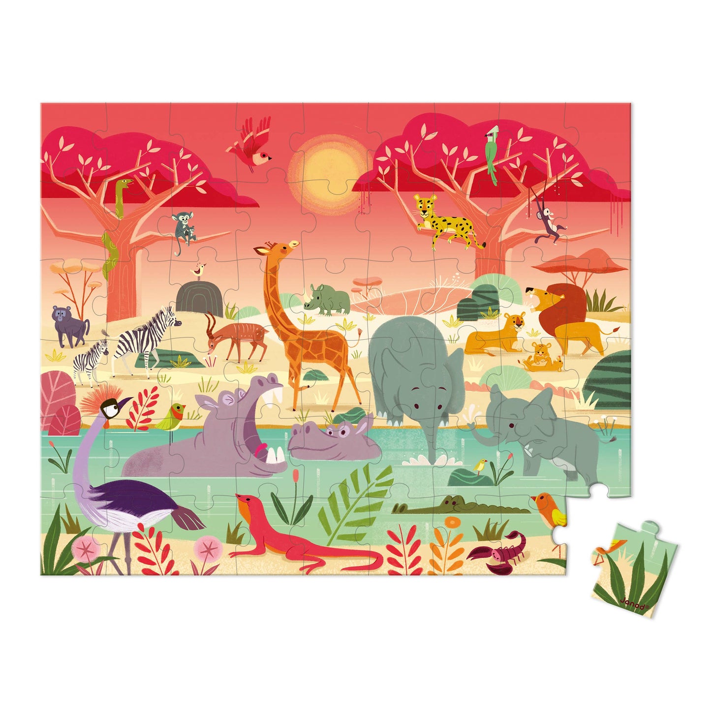 Suitcase Puzzle - Animal Reserve - 54 Pieces