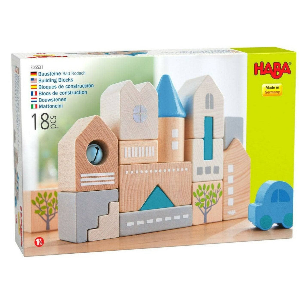 Town of Bad Rodach 18 Piece Wooden Building Blocks