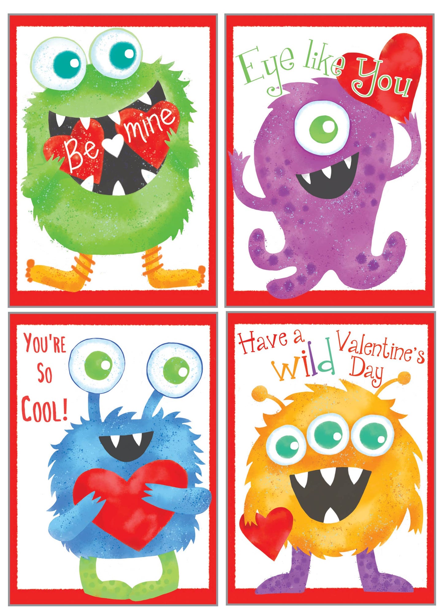 Kids Valentine Pack - Fun Monsters