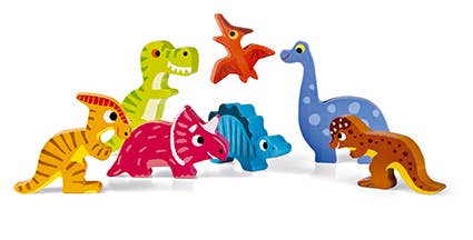 Janod CHUNKY PUZZLE | DINOSAURS | 7 STAND-ALONE PIECES