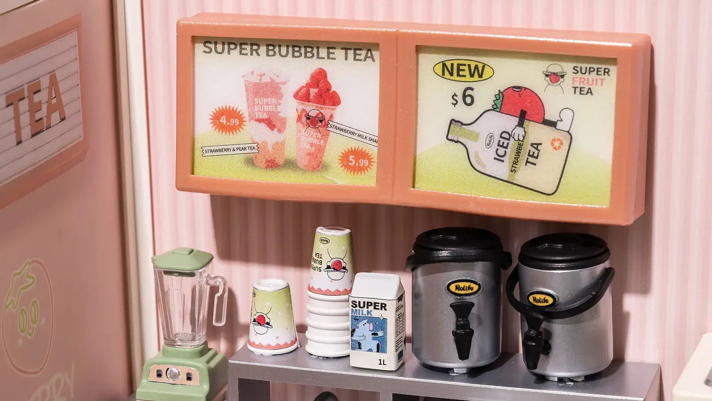 DIY Miniature House Kit: Double Joy Bubble Tea