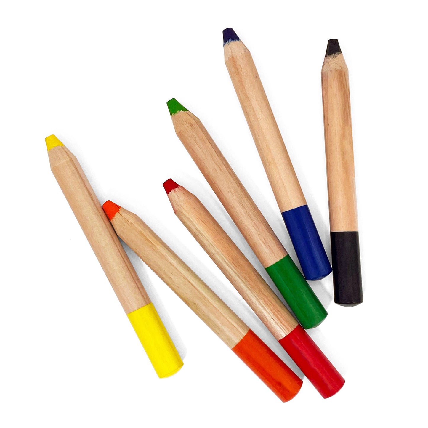 Extra-Large Watercolor Pencils - 6 Eco-Friendly Colors: With 12 jumbo pencil sharpeners