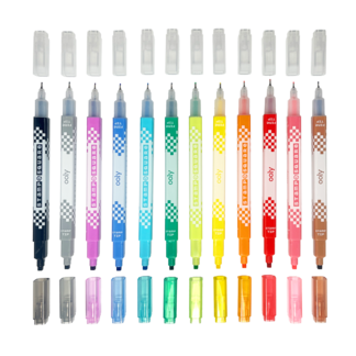 Stamp-A-Square: Double-Ended Markers (Set of 12)
