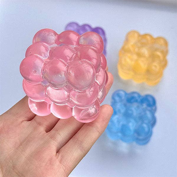 SugarSqueez Squishies® Bubble Cube Maltose Fidget Stress Ball (1pc) Assorted Colors