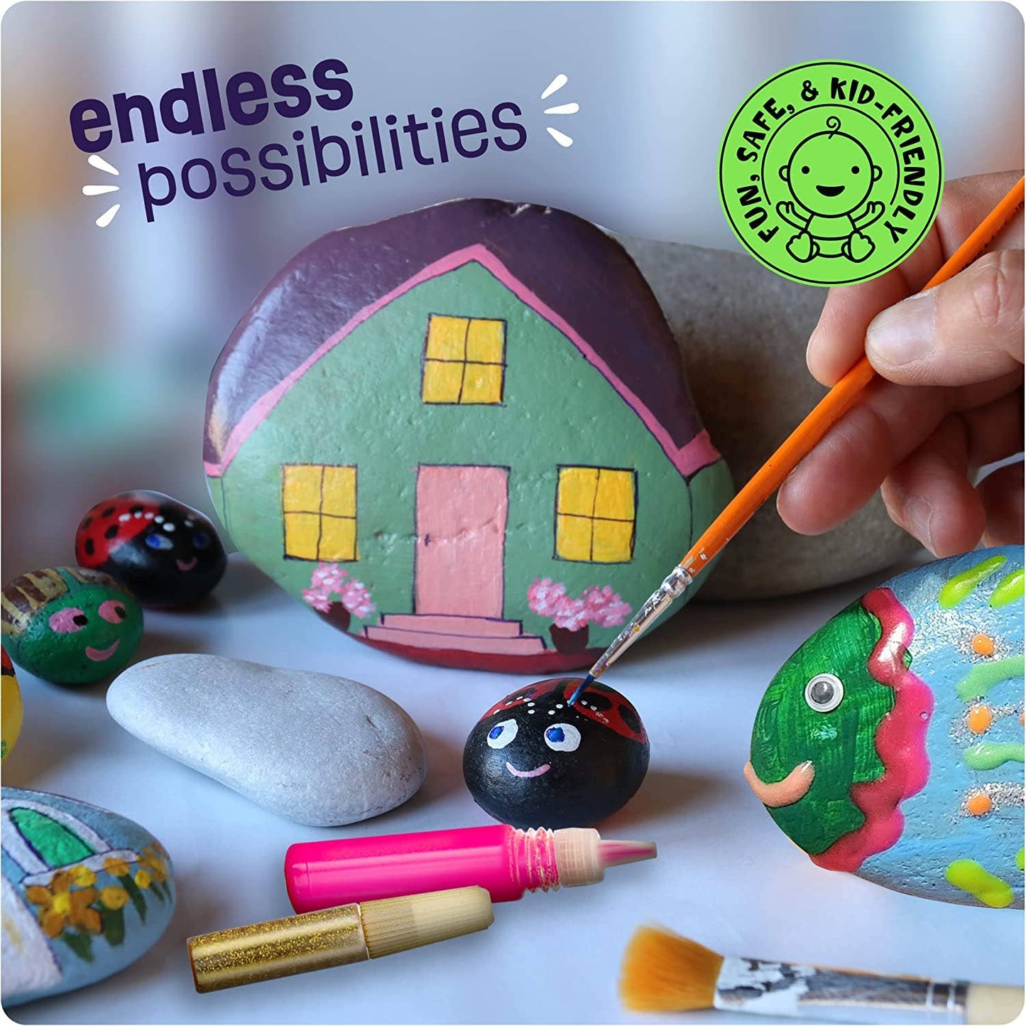Rock Painting Kit - Glow in The Dark