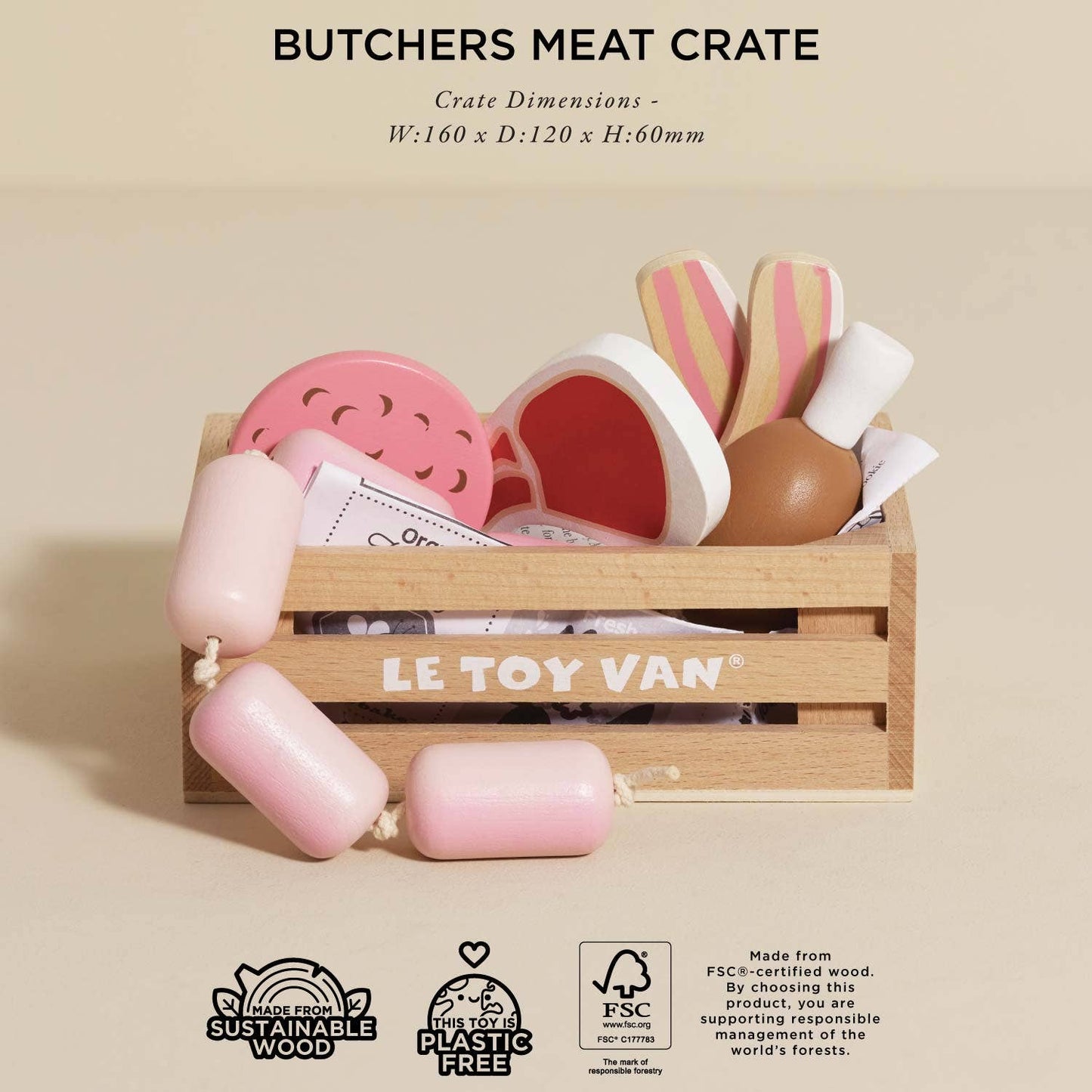 Butchers Meat Wooden Market Crate