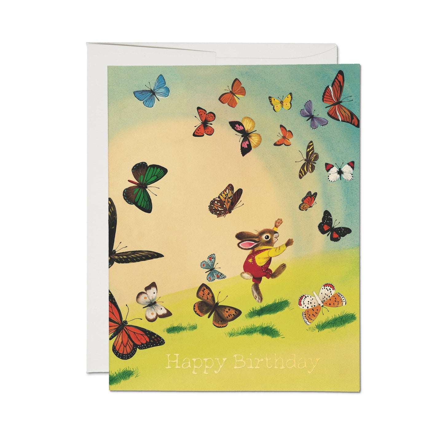 Richard Scarry Bunny and Butterflies greeting card: Single