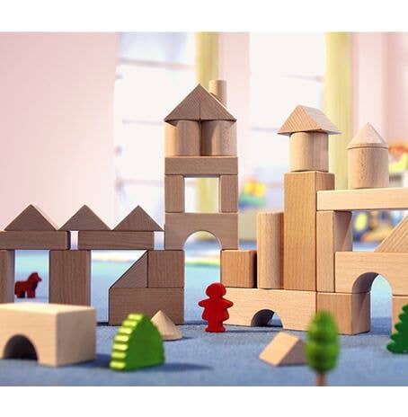 Basic Wooden Building Blocks – 26-Piece Small Starter Set