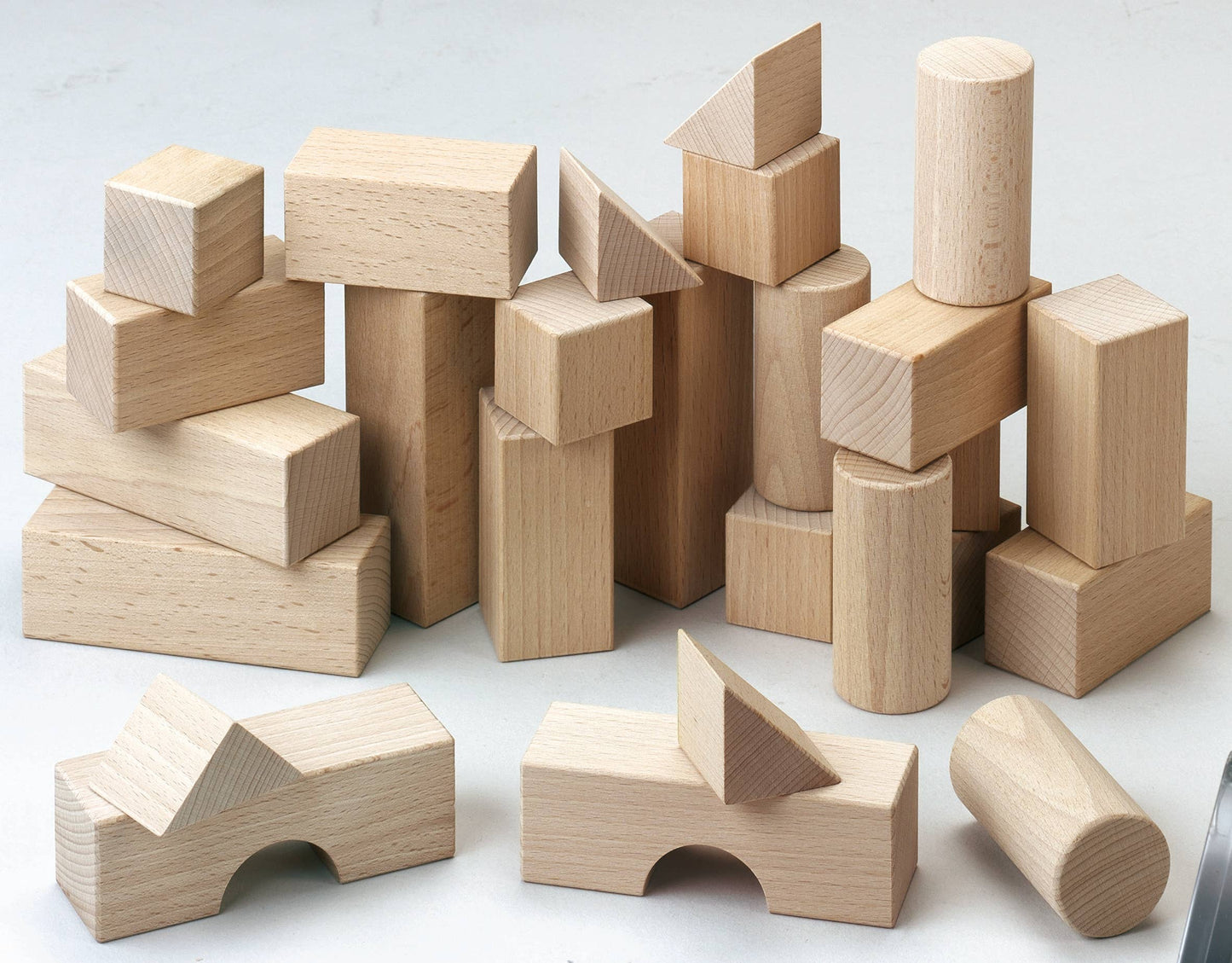 Basic Wooden Building Blocks – 26-Piece Small Starter Set