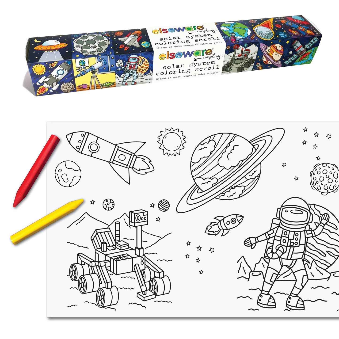 Coloring Scrolls - 6ct Various Themes - 10ft w/Adhesive Back: Solar system