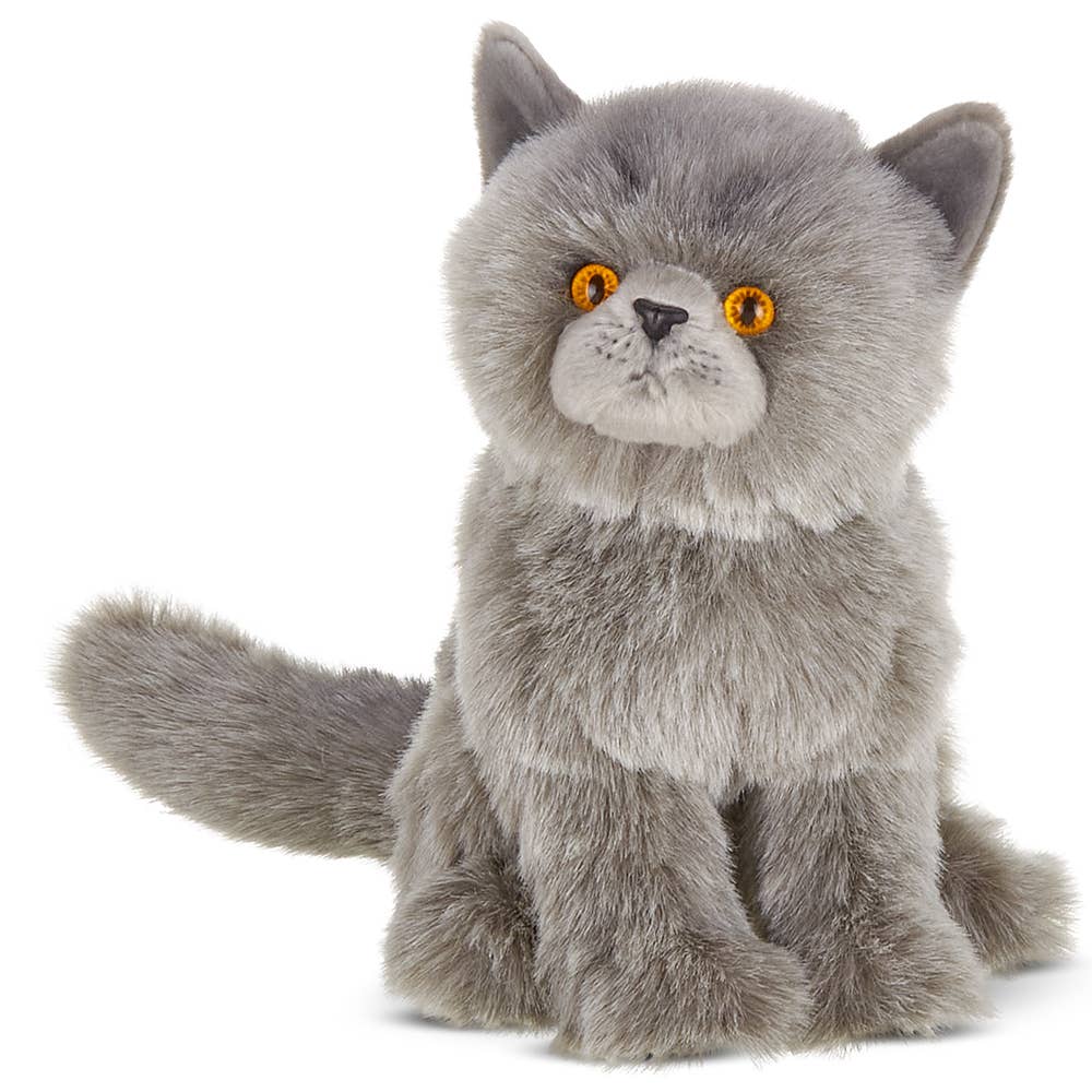 Gordie the grey plush Persian cat