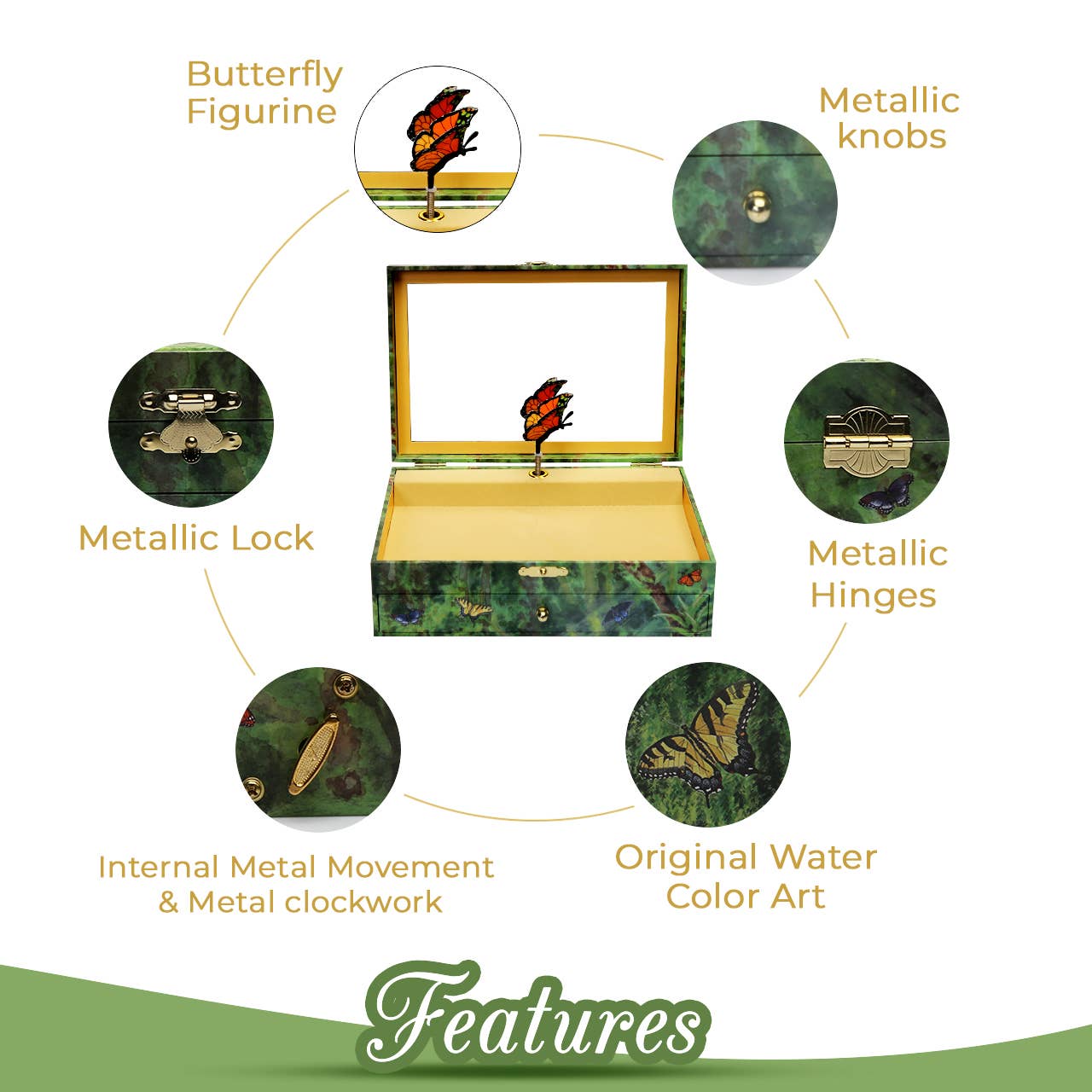 Papillon Butterfly Music Box