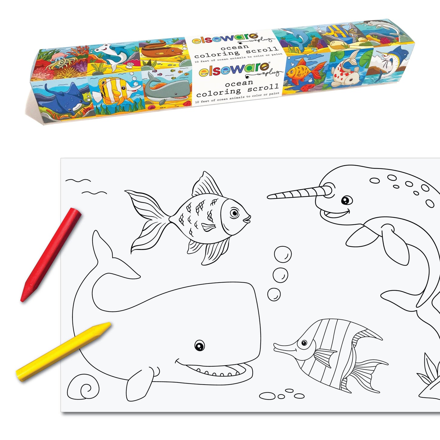 Coloring Scrolls - 6ct Various Themes - 10ft w/Adhesive Back: Ocean