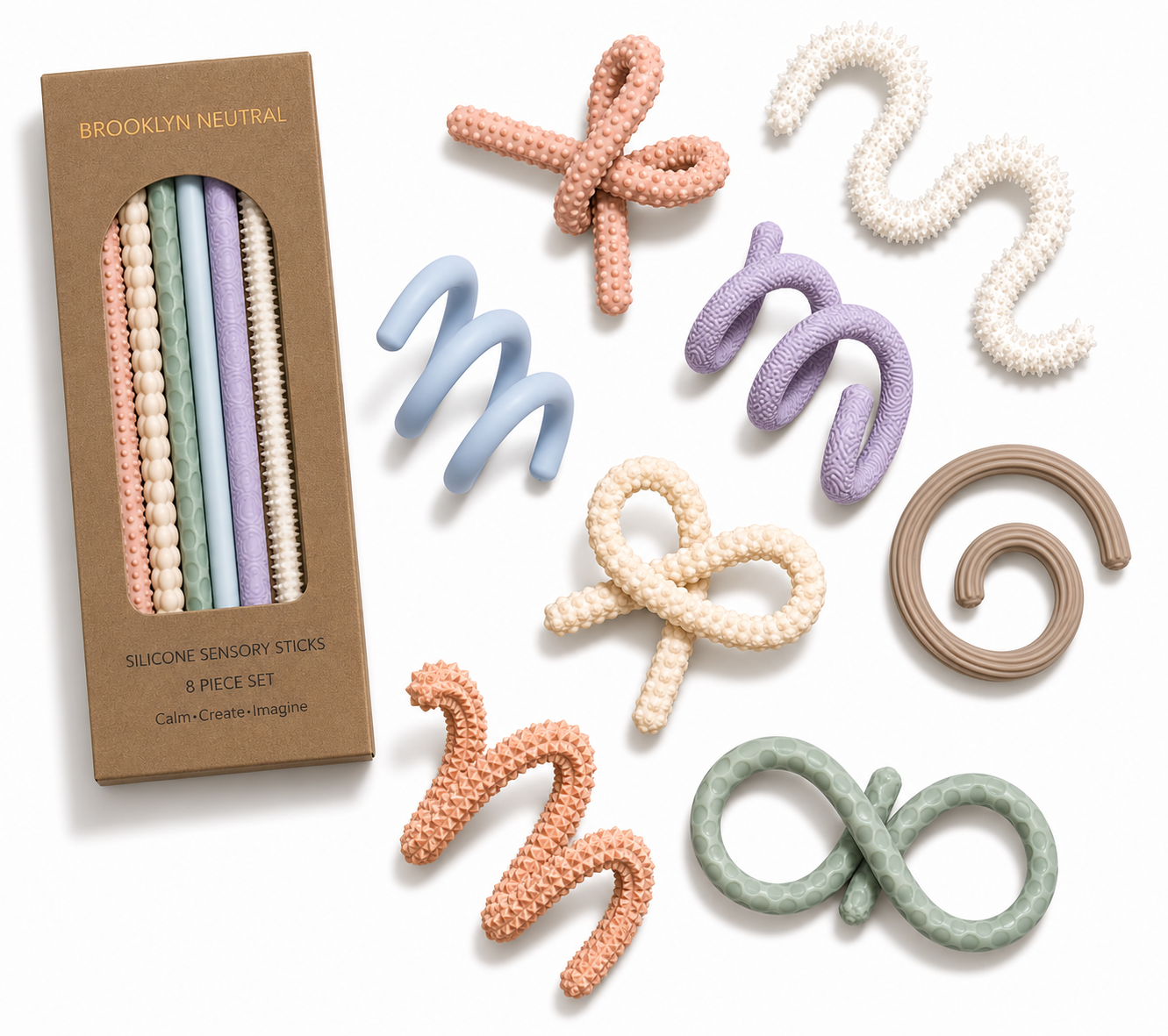 Neutral Silicone Sensory Imagination Sticks