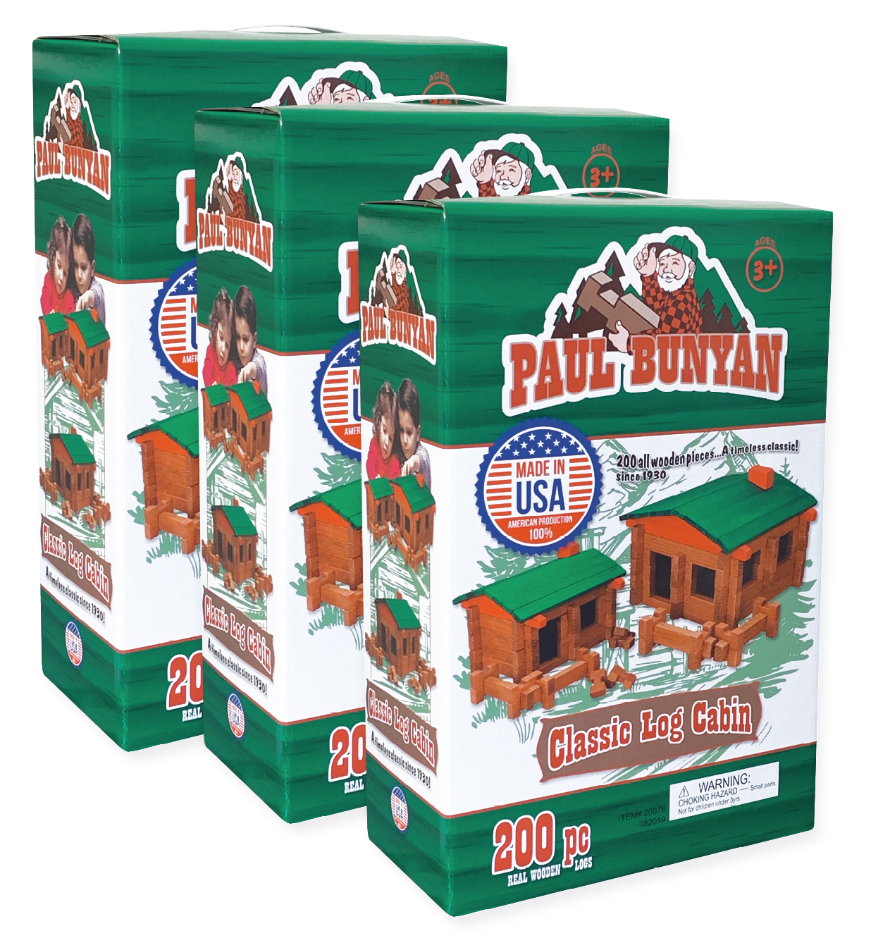 Paul Bunyan 200 pc Log Cabin Building Set