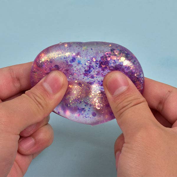 SugarSqueez Squishies® Glitter Heart Maltose Fidget Stress Ball (1pc) Assorted Colors