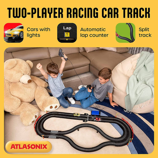 Slot Car Race Track Sets, Battery or Electric Race Car Track: Without Loops