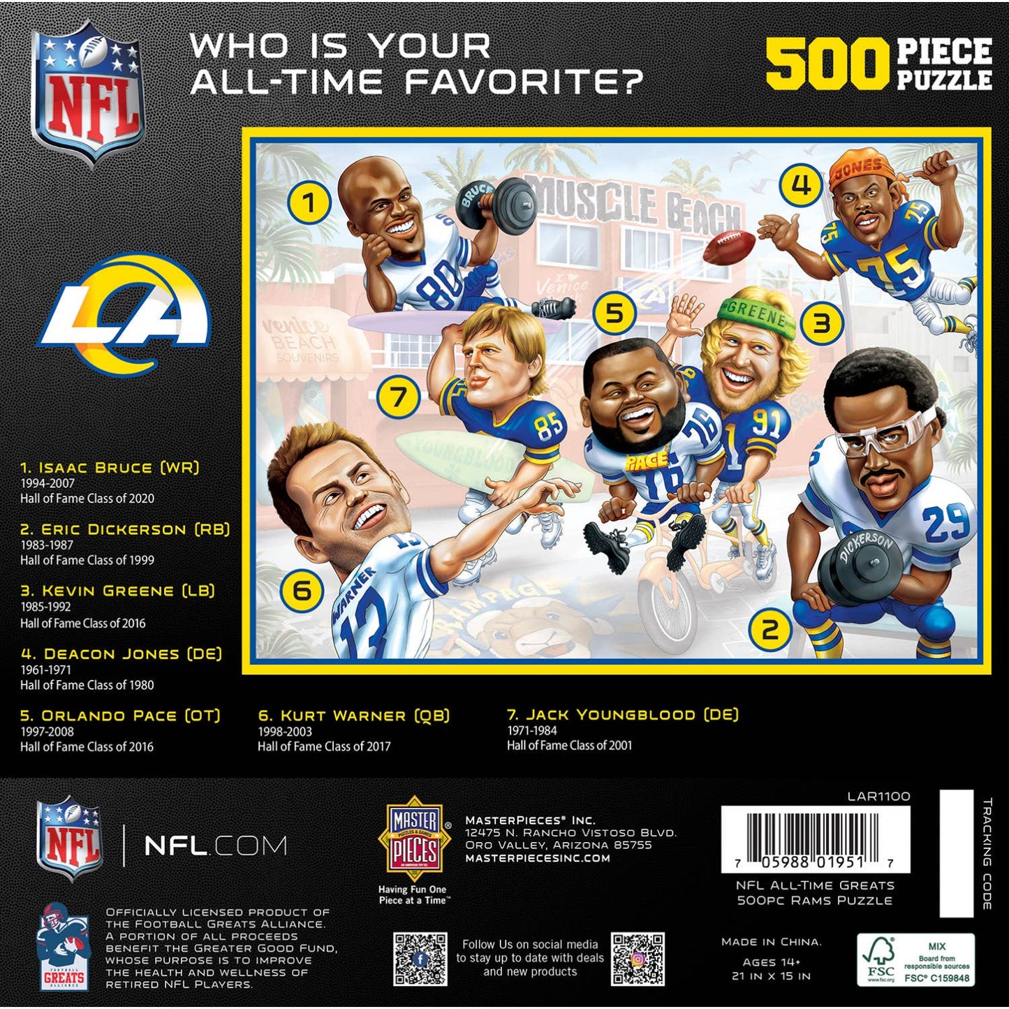 Los Angeles Rams - All Time Greats 500 Piece Puzzle