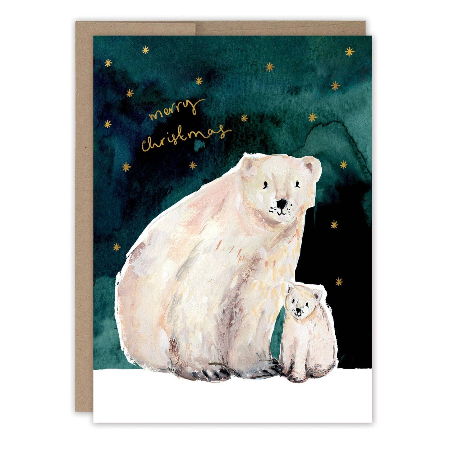 Polar Bears Merry Christmas Holiday Card