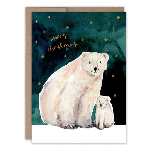 Polar Bears Merry Christmas Holiday Card
