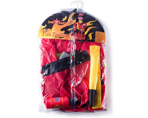 Fire Fighter Role Play Dress Up Costume Set: Ages 3-7