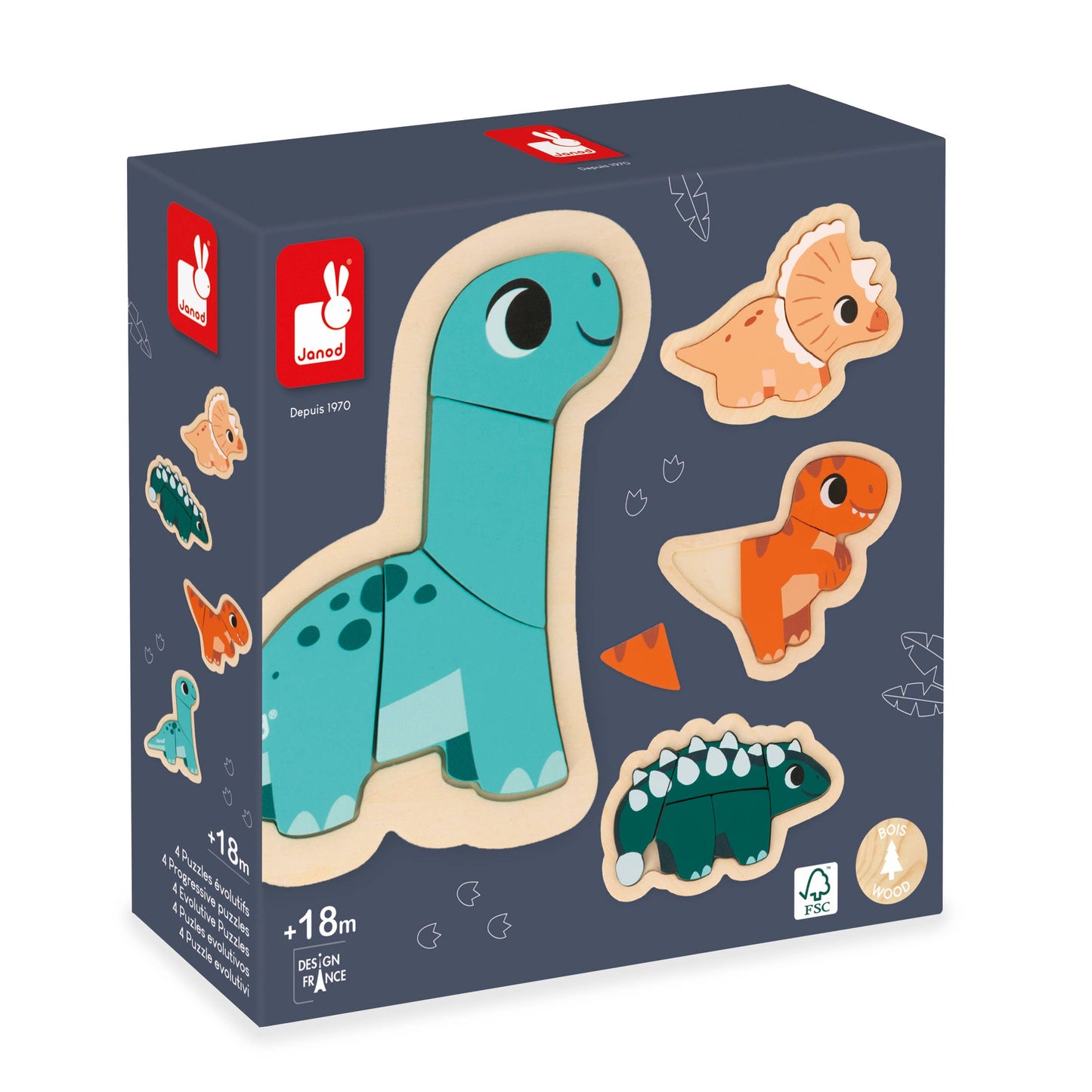 Janod Four Dino Puzzles