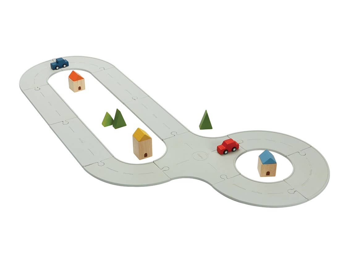 Rubber Road & Rail Toy Car/Truck Set