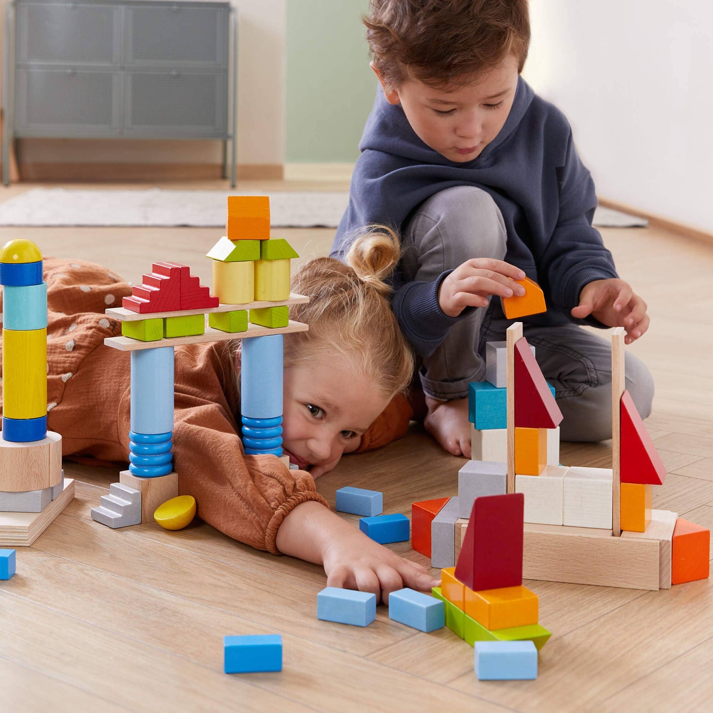 Colored Building Blocks - 85 Piece Set