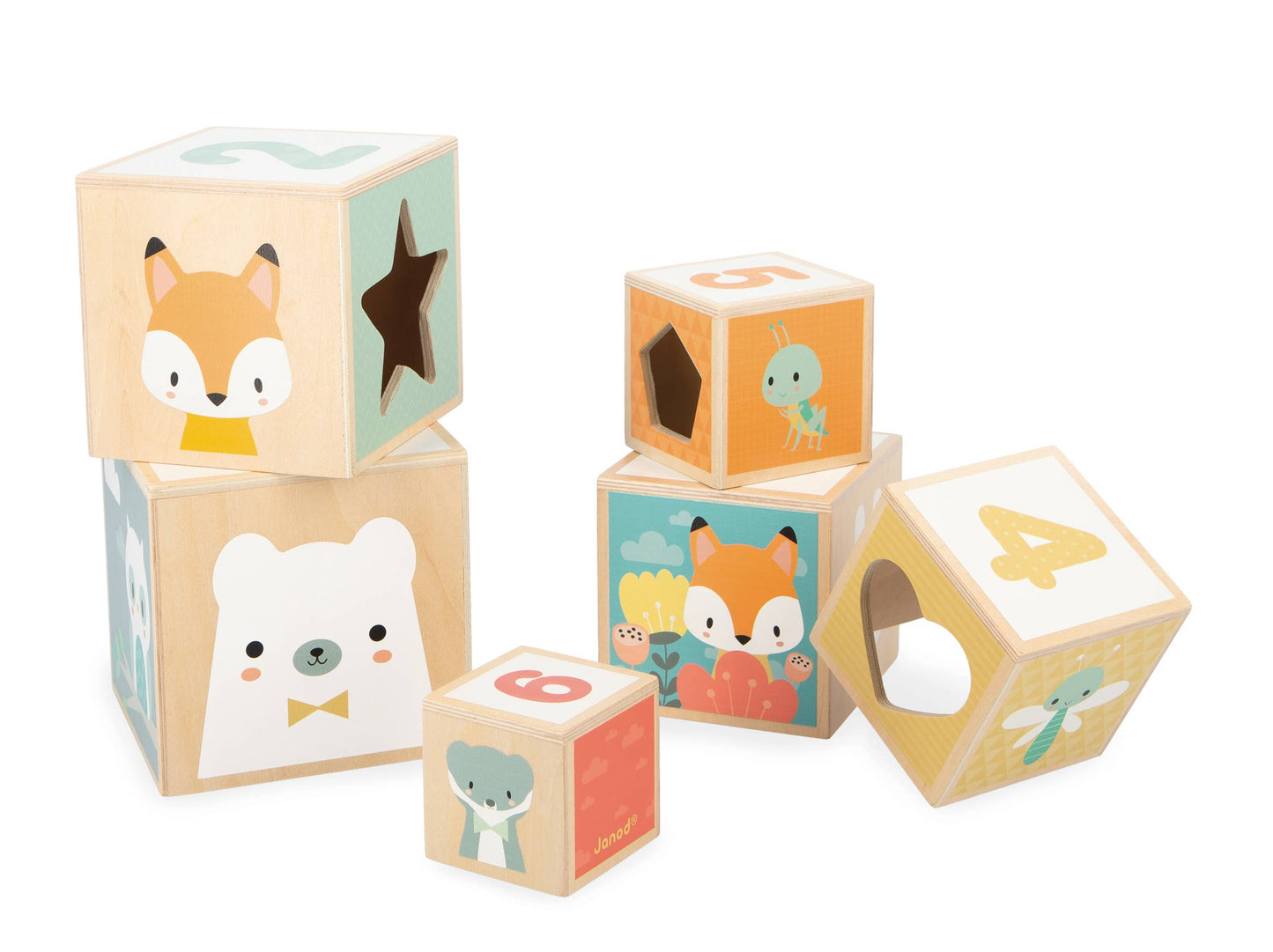 Pure | Wooden Stacking Pyramid | 6 cubes