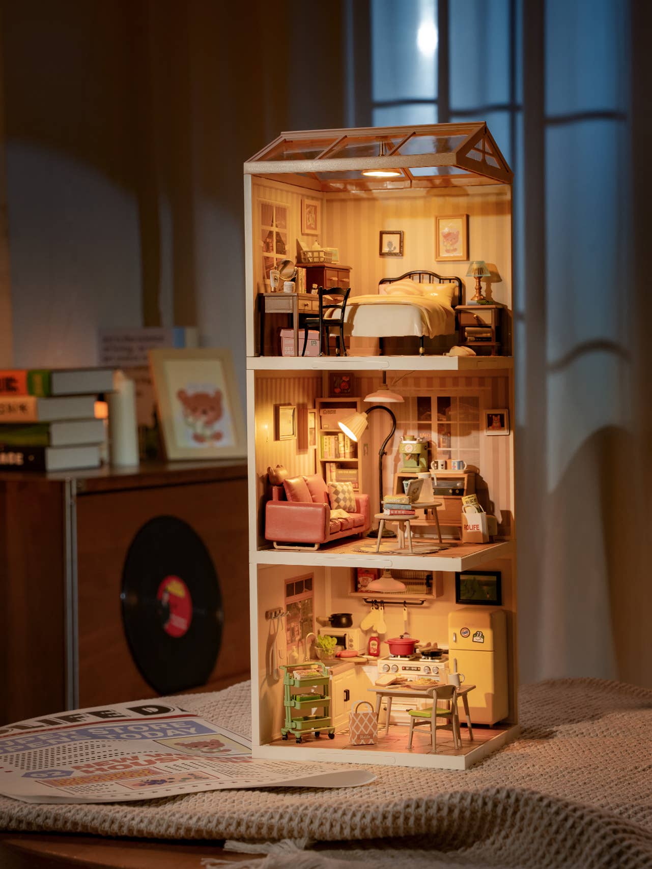 DIY Miniature House Kit: Cozy Living Lounge
